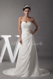 Corte A Escote Corazón Cola Corte Sin Mangas Gasa Vestido de Novia