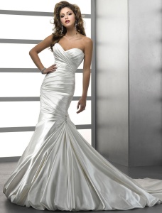 Corte Sirena Escote Corazón Sin Mangas Vestido de Novia