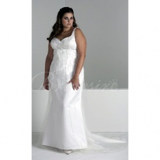 Corte Recto / Column Spaghetti Escote Corazón Sin Mangas Cola Corte Satén Gasa Tallas Gryes Vestido de Novia