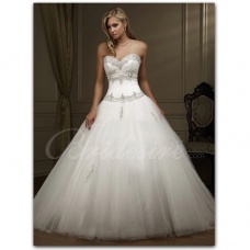 Corte A Strapless Sin Mangas Cola Gorrailla Organza