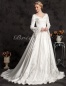 Corte Evasé Largo Satén Sleeve Lujo Escote en V Vestido de...