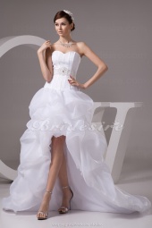 Corte A Escote Corazón Cola Corte Sin Mangas Organza Satén Vestido de Novia