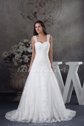 Corte A Tirantes Cola Corte Sin Mangas Encaje Vestido de Novia