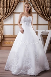 Corte A Escote Corazón Hasta el Suelo Sin Mangas Satén Vestido de Novia