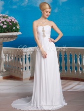 Corte A Gasa Barrer / cepillo tren Escote Corazón Vestido de Novia
