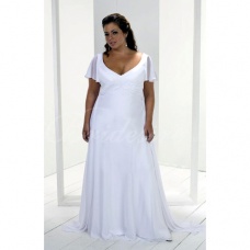 Corte Recto / Column V-Neck Cola Corte Gasa Tallas Gryes