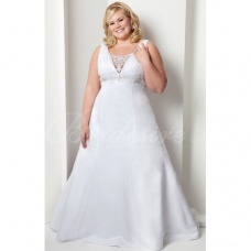 Corte A V-Neck Sin Mangas Cola Gorrailla Satén Tallas Gryes Vestido de Novia