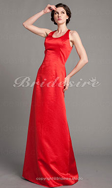 Corte A Satén Hasta el Suelo Escote A la Base Vestido de noche inspired by Jennifer Lawrence at the 83rd Oscar
