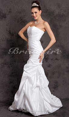Corte Sirena//Trumpet Tafetán Cola Corte Escote Corazón Vestido de Novia