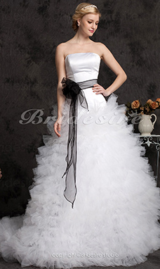 Corte Evasé Tul Cola Corte Strapless