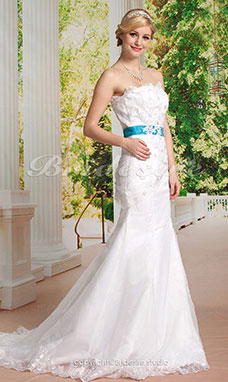 Corte Sirena / TrumpetEncaje Cola Corte Strapless