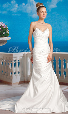 Corte Sirena/ Trumpet Satén Strapless Escote Corazón