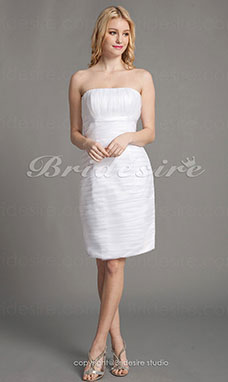 Corte Recto Gasa Mini/Corto Strapless Vestido de dama de honor