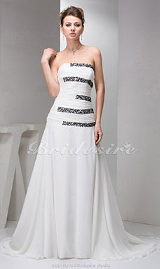 Corte A Strapless Cola Corte Sin Mangas Gasa