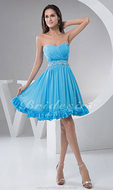 Corte A Escote Corazón Corto/Mini Sin Mangas Gasa Vestido de vacaciones