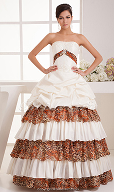 Corte Princesa Strapless Hasta el Suelo Sin Mangas Satén Vestido de Novia