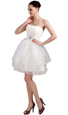 Corte Princesa Escote Corazón Corto/Mini Tul Vestido