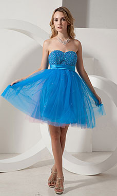 Corte A Tirantes Espaguetis Hasta la Rodilla Organza Vestido