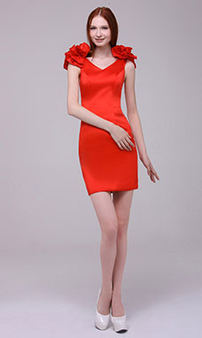 Corte Recto Escote Halter Barrer / cepillo tren Charmeuse Vestido de vacaciones