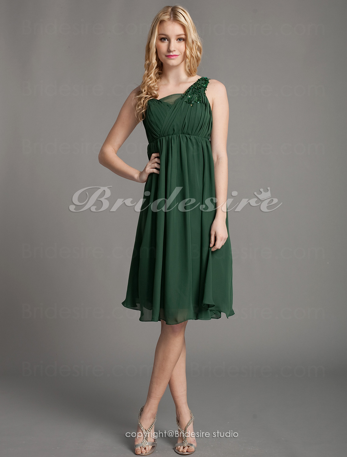 Corte A Hasta la Rodilla Tirantes Tul Gasa Vestido de dama de honor